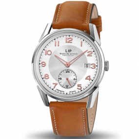 Montre Lip - - Homme - cadran blanc argent- 40 mm - Acier 316L - 670028