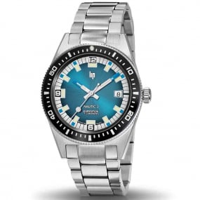 Montre Lip Nautic 3 670096- Homme - cadran Bleu- 39 mm - Acier inoxydable