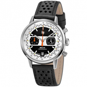 Montre Lip Rallye 39 Chrono Mca-Quartz - Homme - cadran Noir & Blanc- 39 mm - Acier inoxydable - 671805