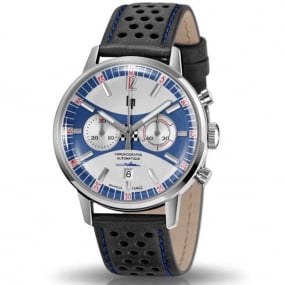 Montre Lip Rallye 42 Chrono Auto - Homme - cadran Argent et bleu- 42 mm - Acier inoxydable - 670050