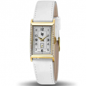 Montre Lip T24 - Femme - cadran blanc argent-  - acier dor 316 L poli et bross - 671442