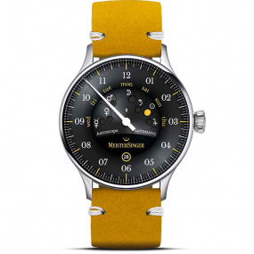 Montre MeisterSinger Astroscope Noir-Jaune 40 mm- S-AS902Y-CV