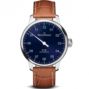 Montre MeisterSinger N 03 Auto - Ponage Solaire Bleu 43 mm- AM908