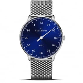 Montre MeisterSinger Neo - Bleu soleil avec verre saphir 36 mm- NES908-AM