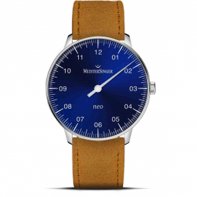 Montre MeisterSinger Neo - Bleu soleil avec verre saphir 36 mm- NES908-CS