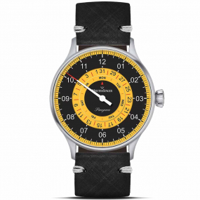 Montre MeisterSinger Pangaea Day Date Noir-Jaune 43 mm- S-PDD9Z25