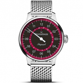 Montre MeisterSinger Perigraph - Noir & Bordeaux 43 mm- AM1002R-AM