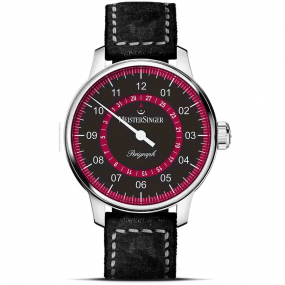 Montre MeisterSinger Perigraph - Noir & Bordeaux 43 mm- AM1002R-CV