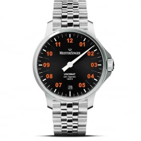 Meistersinger - Unomat - Noir avec Orange 43 mm- UN902OLU-A