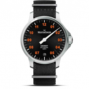 Meistersinger - Unomat - Noir avec Orange 43 mm- UN902OLU-N