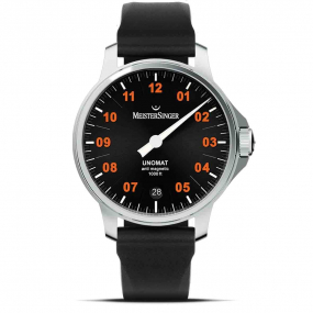 Meistersinger - Unomat - Noir avec Orange 43 mm- UN902OLU-SN