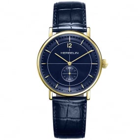 Montre Michel Herbelin Inspiration  Quartz Cadran Bleu Bracelet Cuir - 18247P15