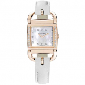 Montre Pequignet Attellage Quartz - Cadran Nacre Blanc - Bracelet Blanc mat - 5896509CD-CBM 