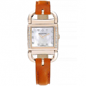 Montre Pequignet Attellage Quartz - Cadran Nacre Blanc - Bracelet Orange - 5896509CD-CO 