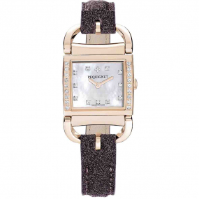 Montre Pequignet Attellage Quartz - Cadran Nacre Blanc - Bracelet Paillettes marron - 5896509CD-CPM 