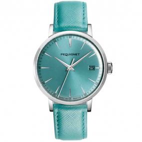 Montre Pequignet Manufacture Attitude  Automatique Cadran Bleu Turquoise - 9060473 