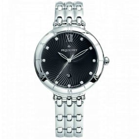 Montre Pequignet Moorea cadran noir dcor frapp 36 mm - 7836343 