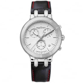 Montre Pequignet Moorea Chrono acier - cadran blanc 42 mm - 1370533-CNR 