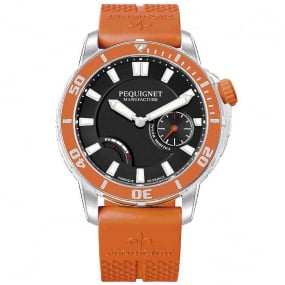 Montre Pequignet Royale 300 Automatique Cadran Noir - 9050343-Silicone Orange