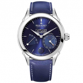 Montre Pequignet Royale GMT Automatique Cadran Bleu - 9010973-CB 