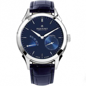 Montre Pequignet Royale Origine Automatique Cadran Bleu - 9010173-AB 