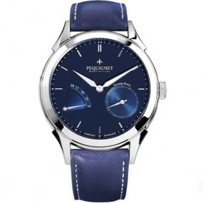 Montre Pequignet Royale Origine Automatique Cadran Bleu - 9010173-CB 