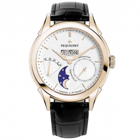 Montre Pequignet Royale Origine Or Rose Automatique Cadran Argent - 9011538-AN 