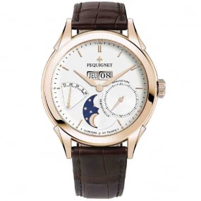 Montre Pequignet Royale Origine Or Rose Automatique Cadran Blanc - 9011538-AM 