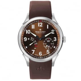 Montre Pequignet Royale Titane Automatique Cadran Marron - 9032883-SM