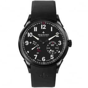 Montre Pequignet Royale Titane Automatique Cadran Noir - 9033843-Silicone