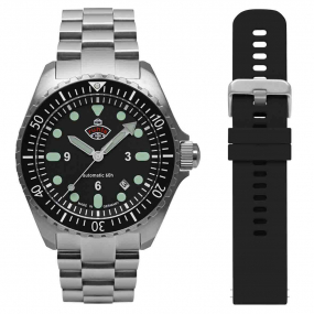 Montre Ruhla NVA Kommando Minentaucher Automatique Cadran Noir - 4960M5_set