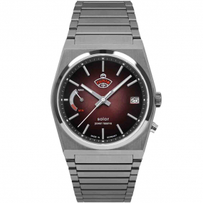 Montre Ruhla Space Control Quartz Solaire Cadran Bordeaux - 4640M5