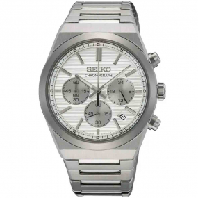 Montre Seiko 1970 Chronographe Quartz cadran Blanc 40 mm - SSB451P1