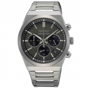  Montre Seiko 1970 Chronographe Quartz cadran Gris 40 mm - SSB455P1