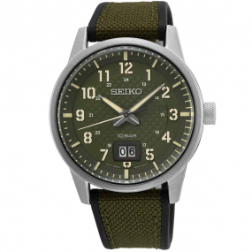 Montre Seiko Sport Quartz cadran Vert 40.8 mm - SUR323P1