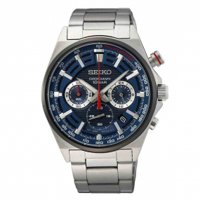 Montre Seiko Sport Quartz Chronographe Quartz cadran Anthracite/Bleu 41 mm - SSB407P1