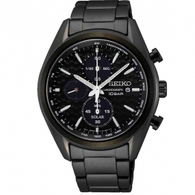 Montre Seiko Sport Quartz Chronographe Quartz Solaire cadran Noir 41.10 mm - SSC773P1