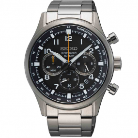 Montre Seiko Sports Chronograph Quartz cadran Noir 43 mm - SSB447P1