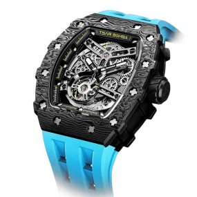 Montre Tsar Bomba - Elemental Series - Bleu -Carbon Fiber Automatic Watch - TB8208CF-11