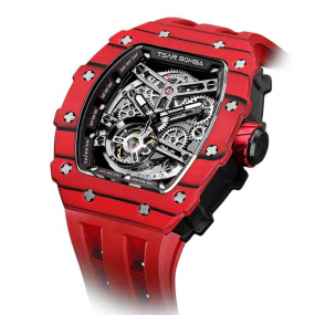 Montre Tsar Bomba - Elemental Series - Rouge - Carbon Fiber Automatic Watch - TB8208CF-07