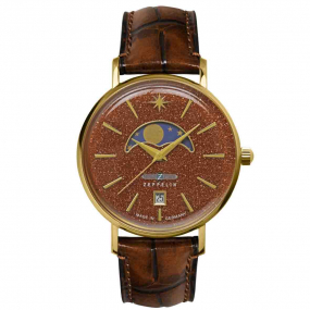 Montre Zeppelin Luna Moonphase Quartz Cadran Grs rouge - 81395