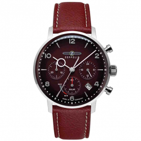 Montre Zeppelin LZ 129 Hindenburg Quartz Solaire Cadran Bordeaux - 80862_n