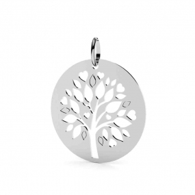 Pendentif Arbre de Vie Or Blanc - 15 mm -Vanessa - XMB115G