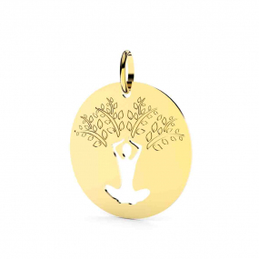 Pendentif Arbre de Vie Or Jaune - 18 mm -Tropica - XMB218