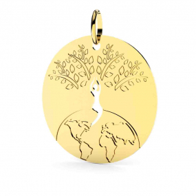 Pendentif Arbre de Vie Or Jaune - 25 mm -Arianne - XMB3125