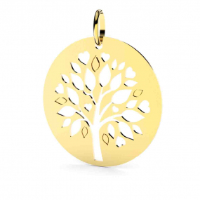 Pendentif Arbre de Vie Or Jaune - 25 mm -Delphine - XMB125