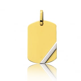 Pendentif bicolore rectangulaire 2 Ors -  -Yuliana - T2.3G