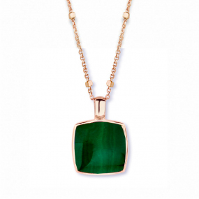 Pendentif cristal de roche sur malachite One More  - Pantelleria - 051403ND
