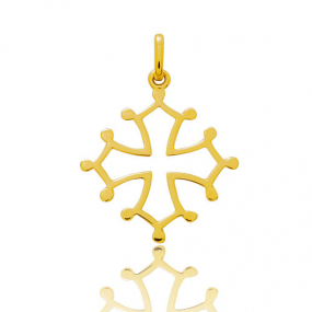 Pendentif croix catalane en or jaune Or Jaune Dlia