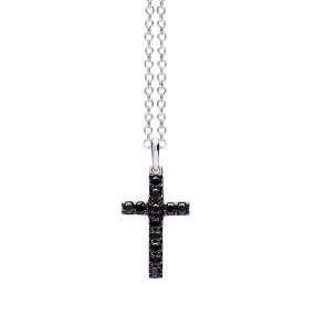 Pendentif croix diamants Noirs One More  - Ischia - 048858A2
